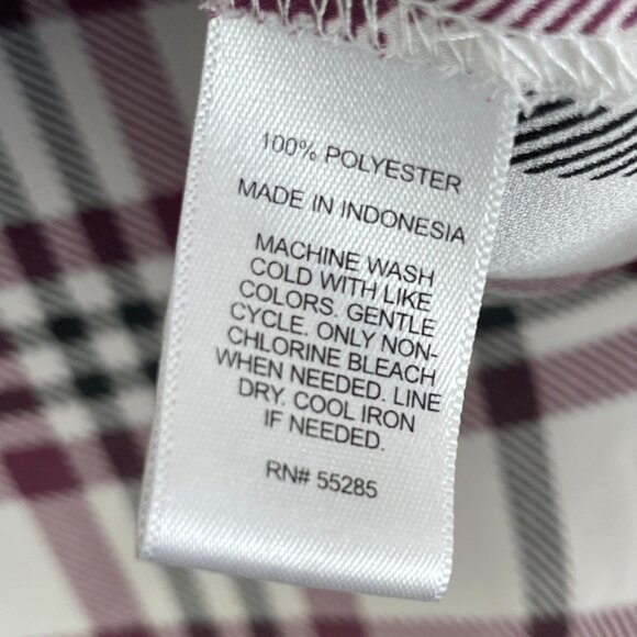 Express Portofino Shirt Womens XS Plaid Button Up Blouse Roll Tab Sleeve Top - Picture 4 of 8